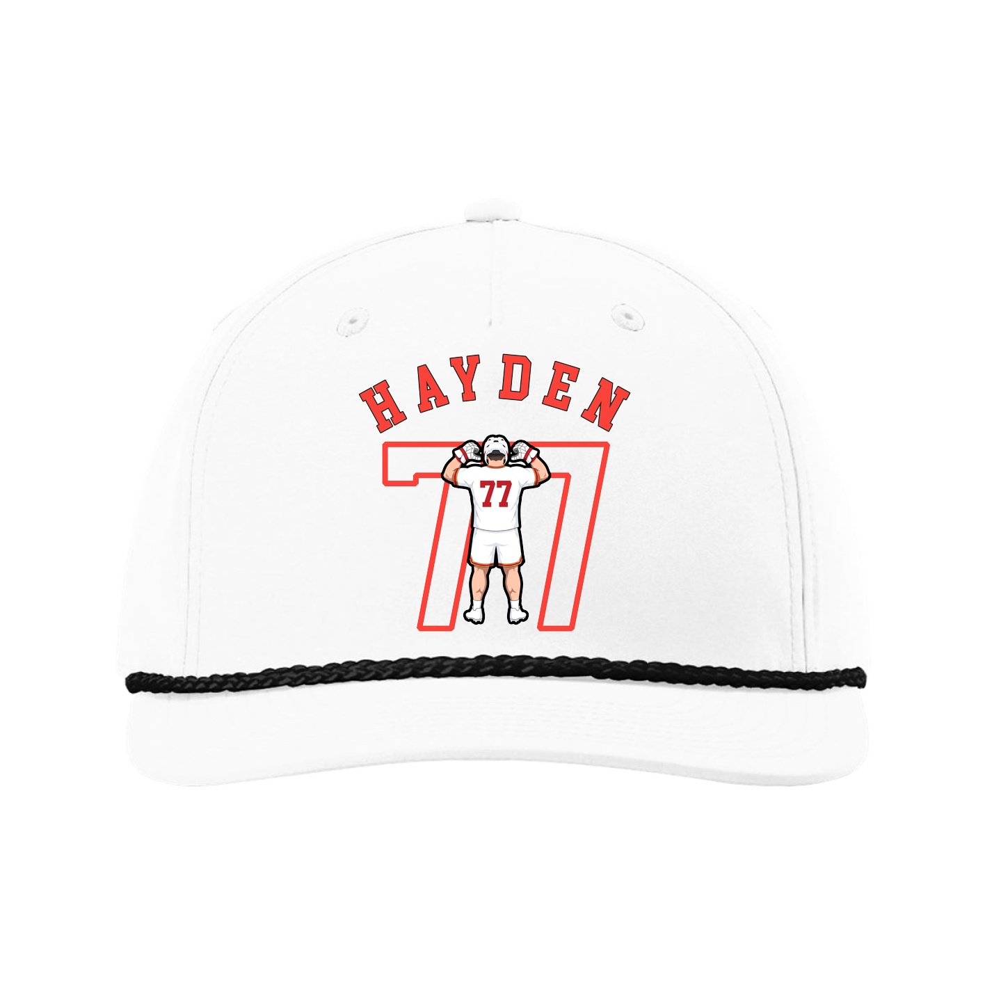 Five-Panel Classic Rope Cap — Shirsey Arch in White