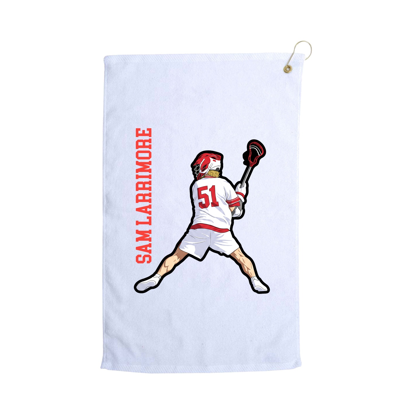 Golf Towel — Name Vertical in White