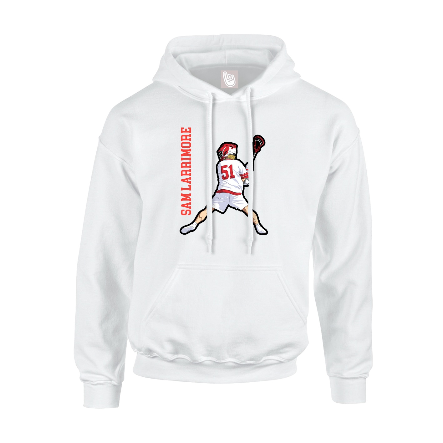 Hoodie — Name Vertical in White