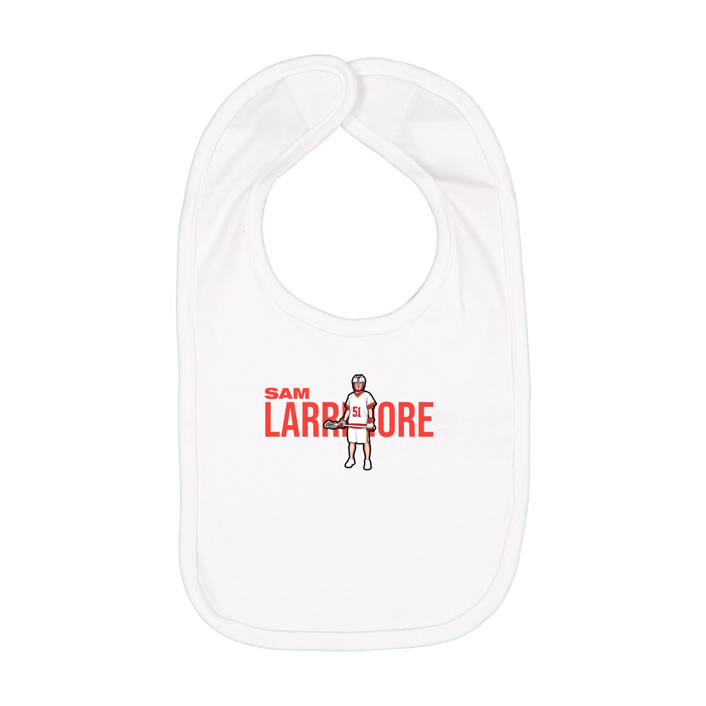 Infant Bib — Player Name in White