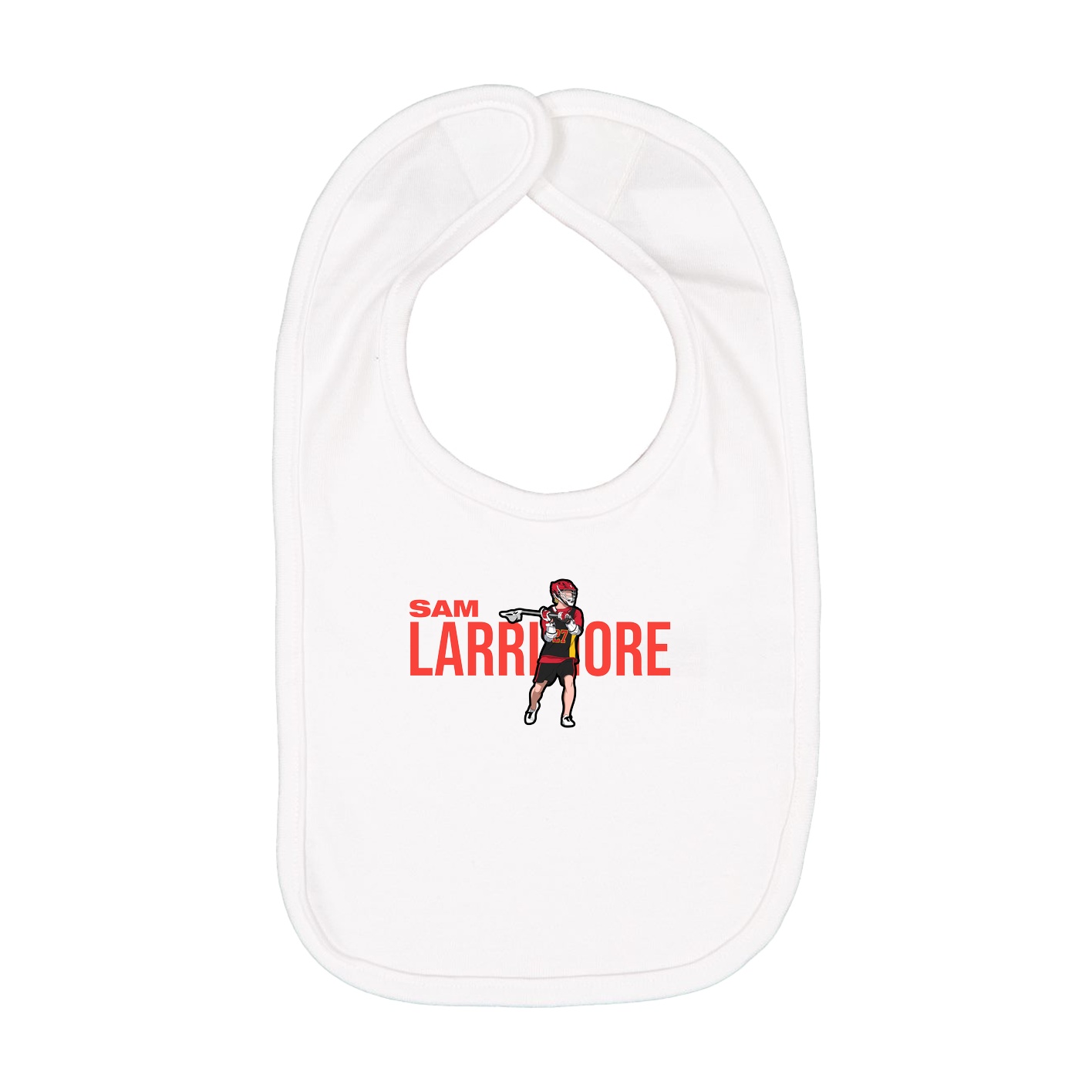 Infant Bib — Player Name in White
