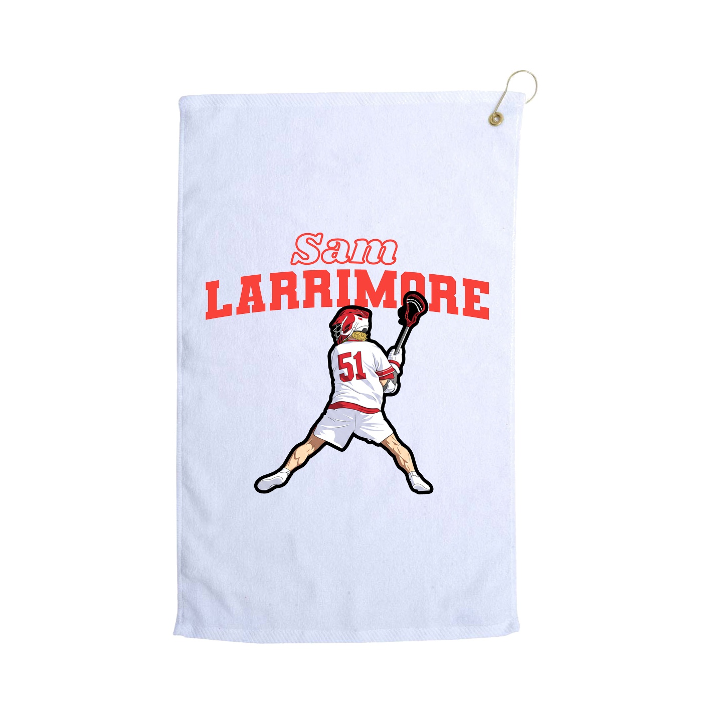 Golf Towel — Name Arch in White