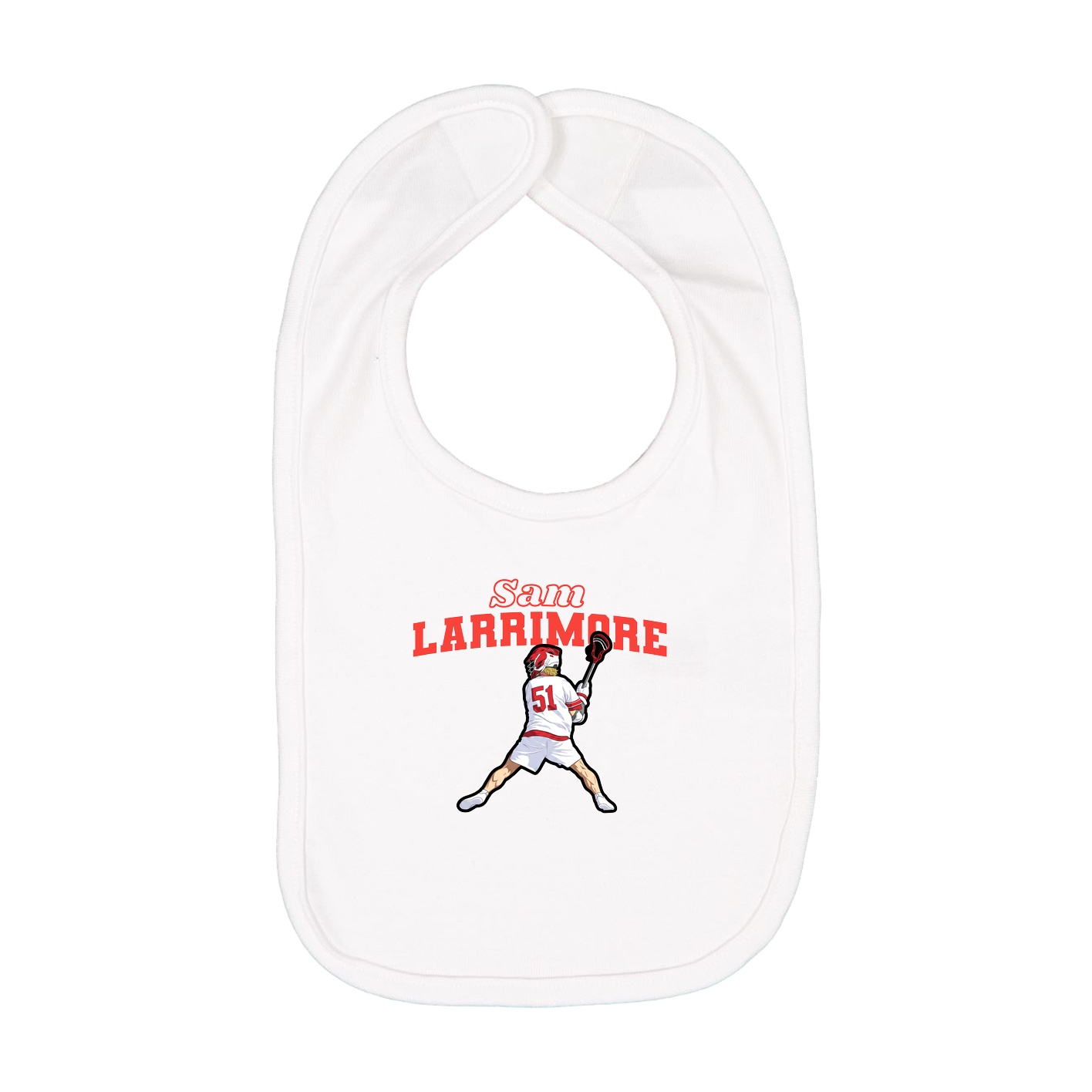 Infant Bib — Name Arch in White