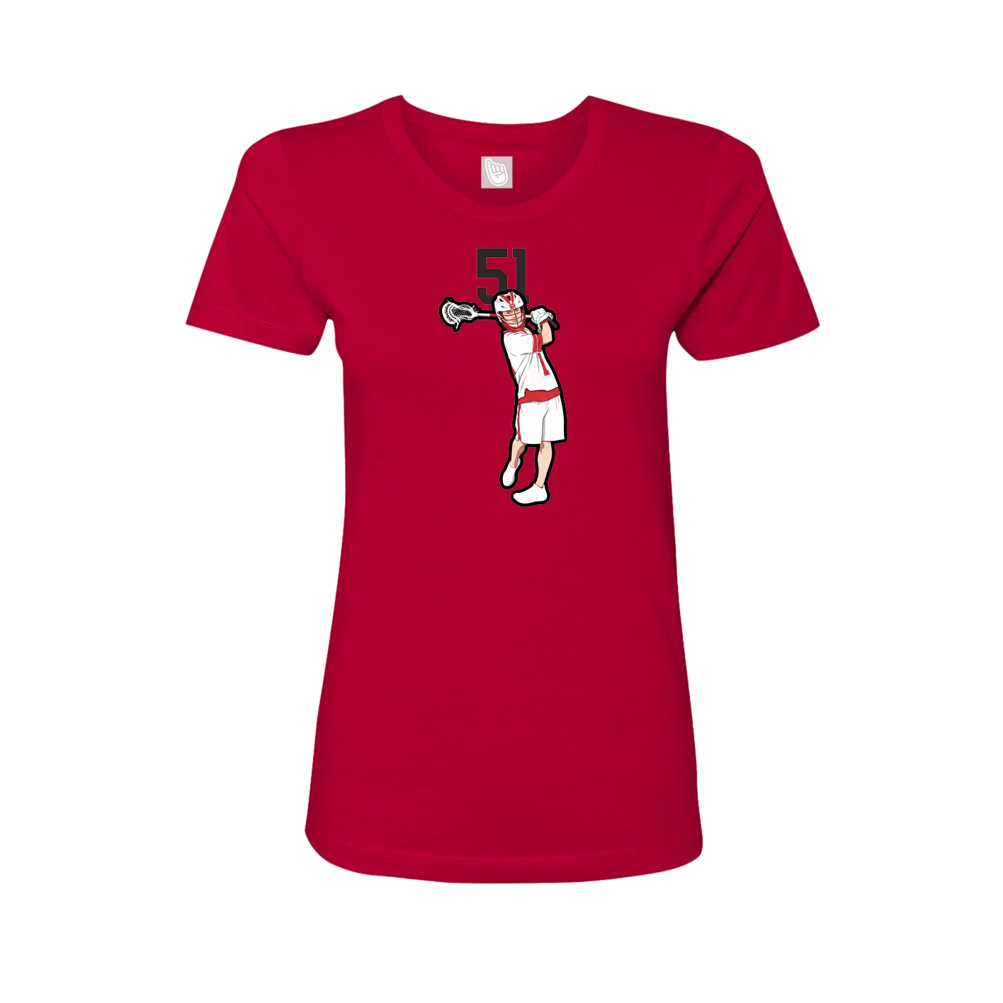 Fitted Women's Tee — Number Top in Red