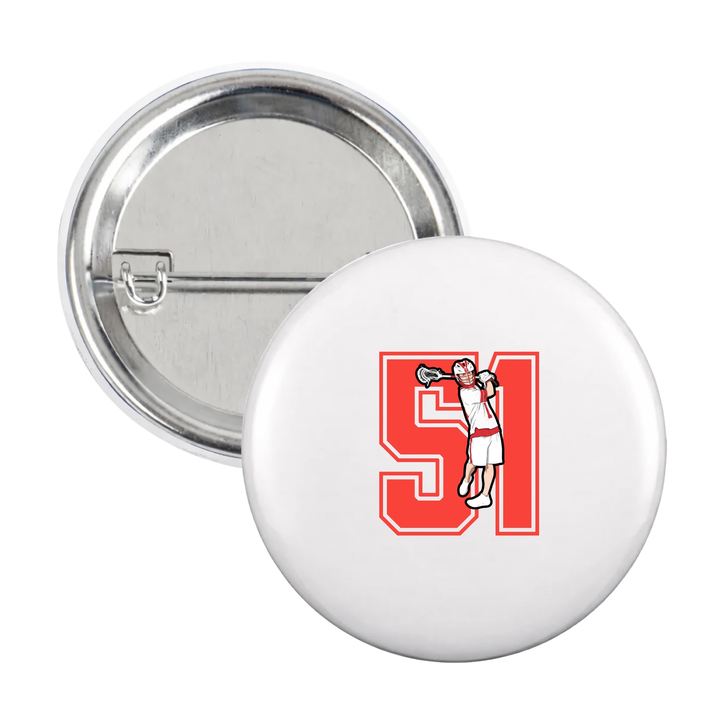 Game Day Button — Number in White