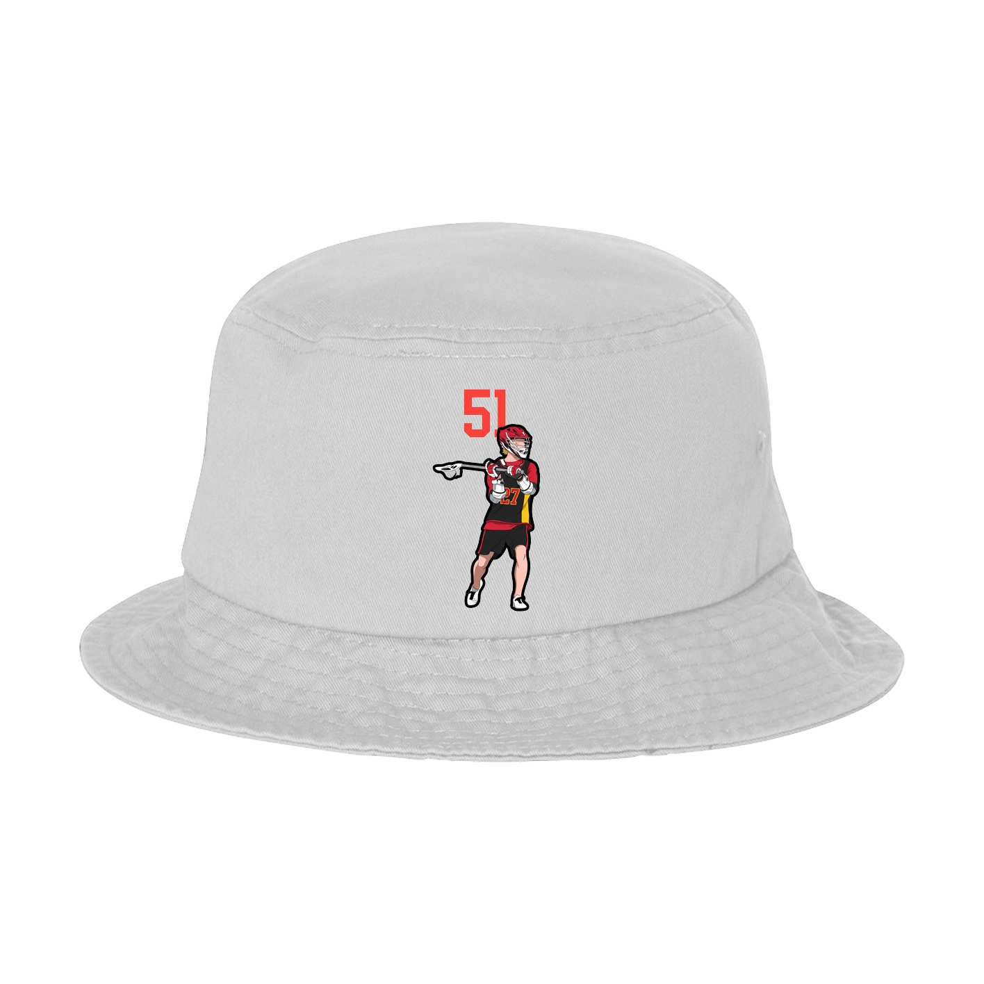 Bucket Cap — Number Top in White
