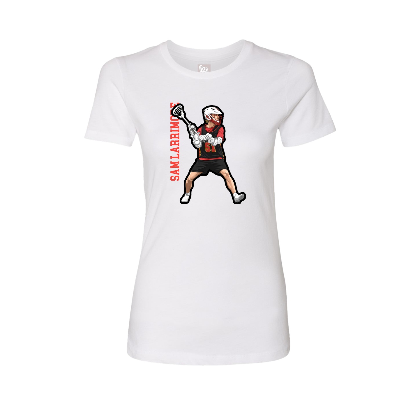 Womens Tee — Name Vertical in White