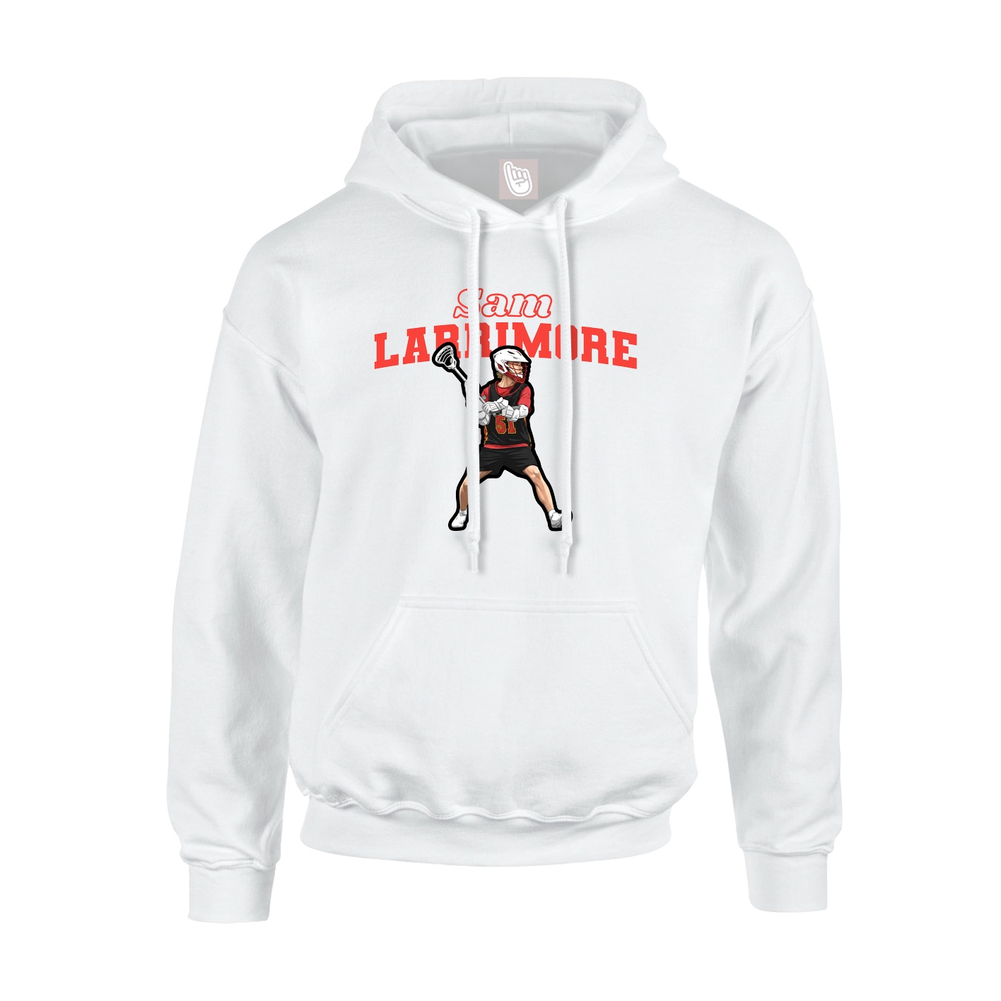 Youth Hoodie — Name Arch in White