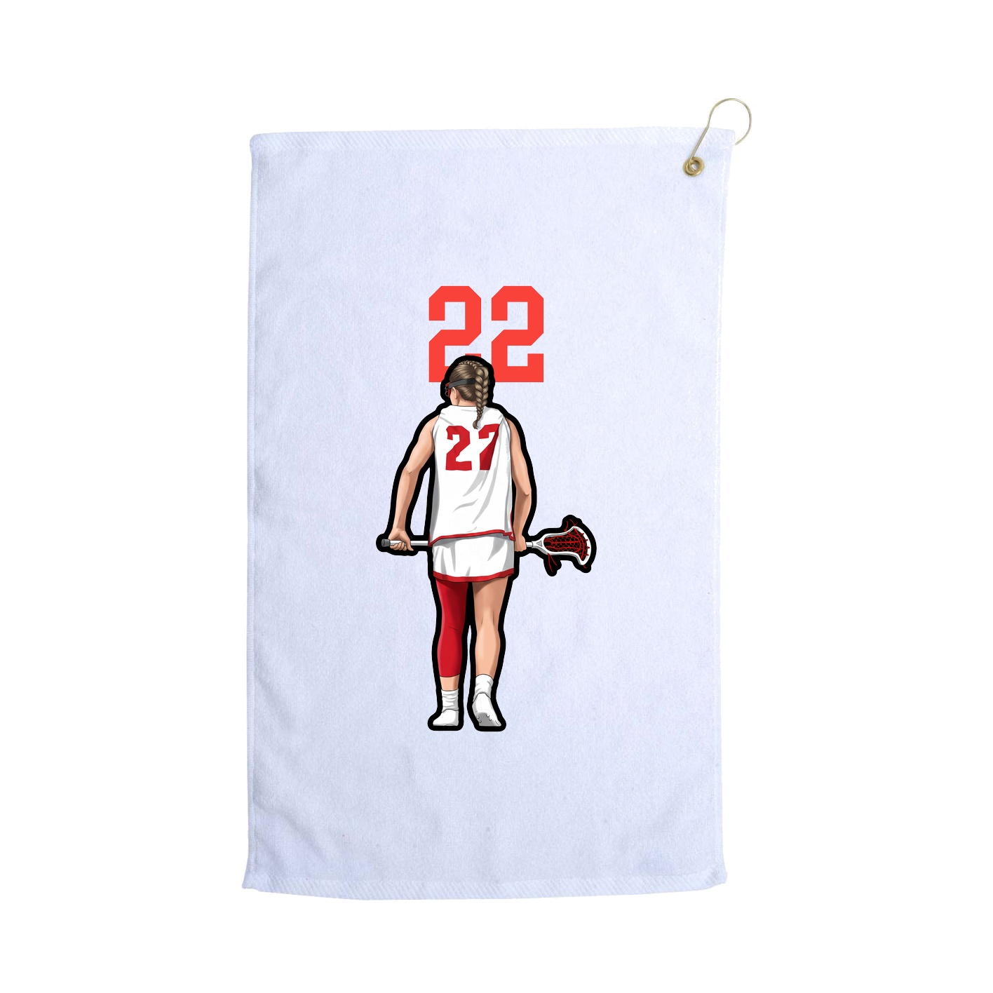 Golf Towel — Number Top in White