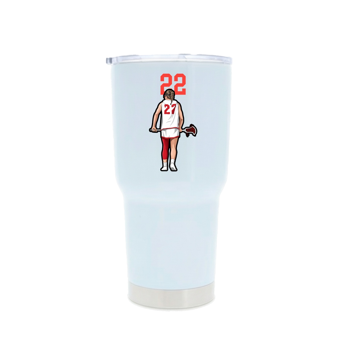 30oz Stainless Steel Tumbler — Number Top in White