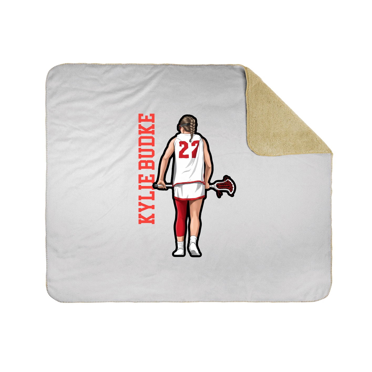 Throw Blanket — Name Vertical in White