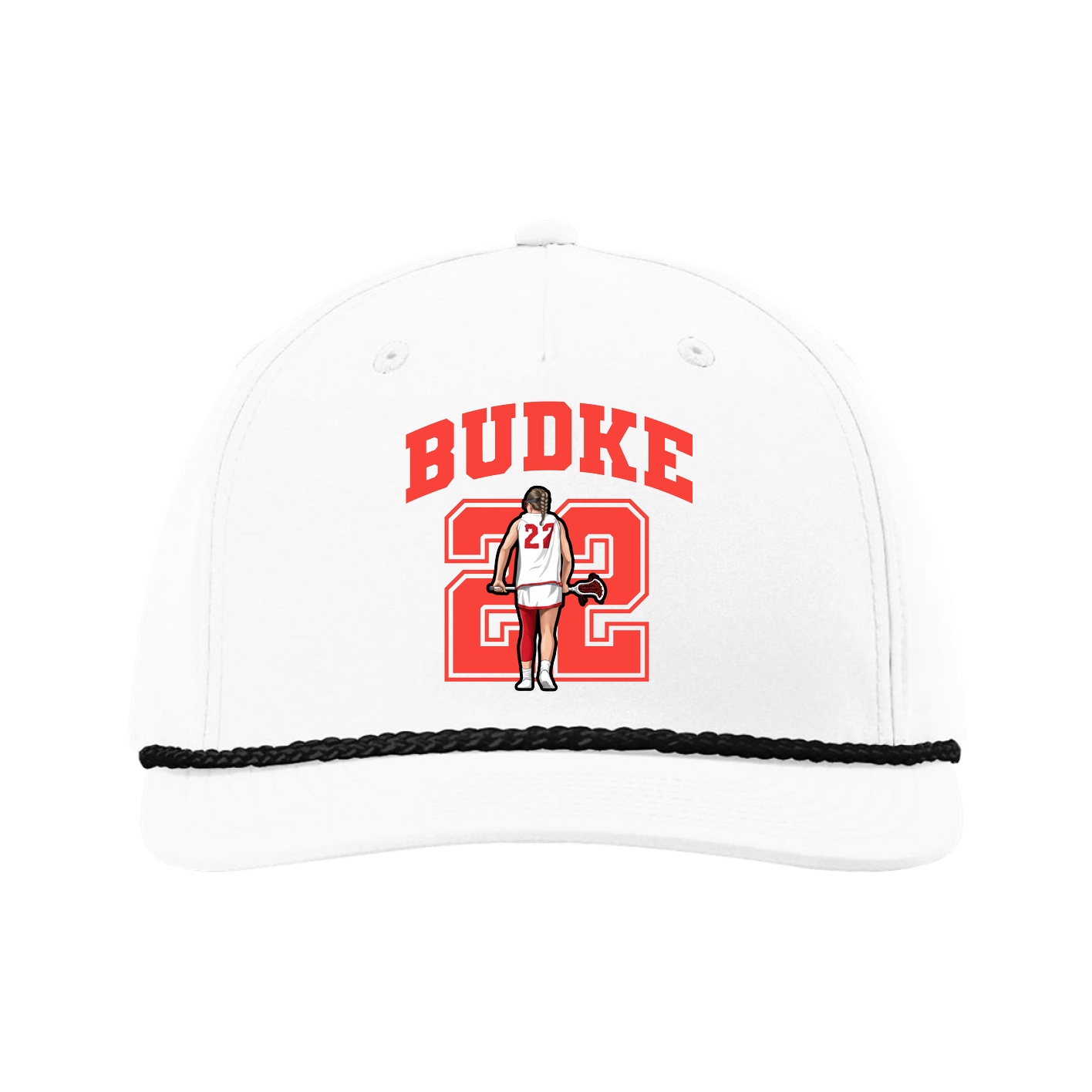 Five-Panel Classic Rope Cap — Number in White