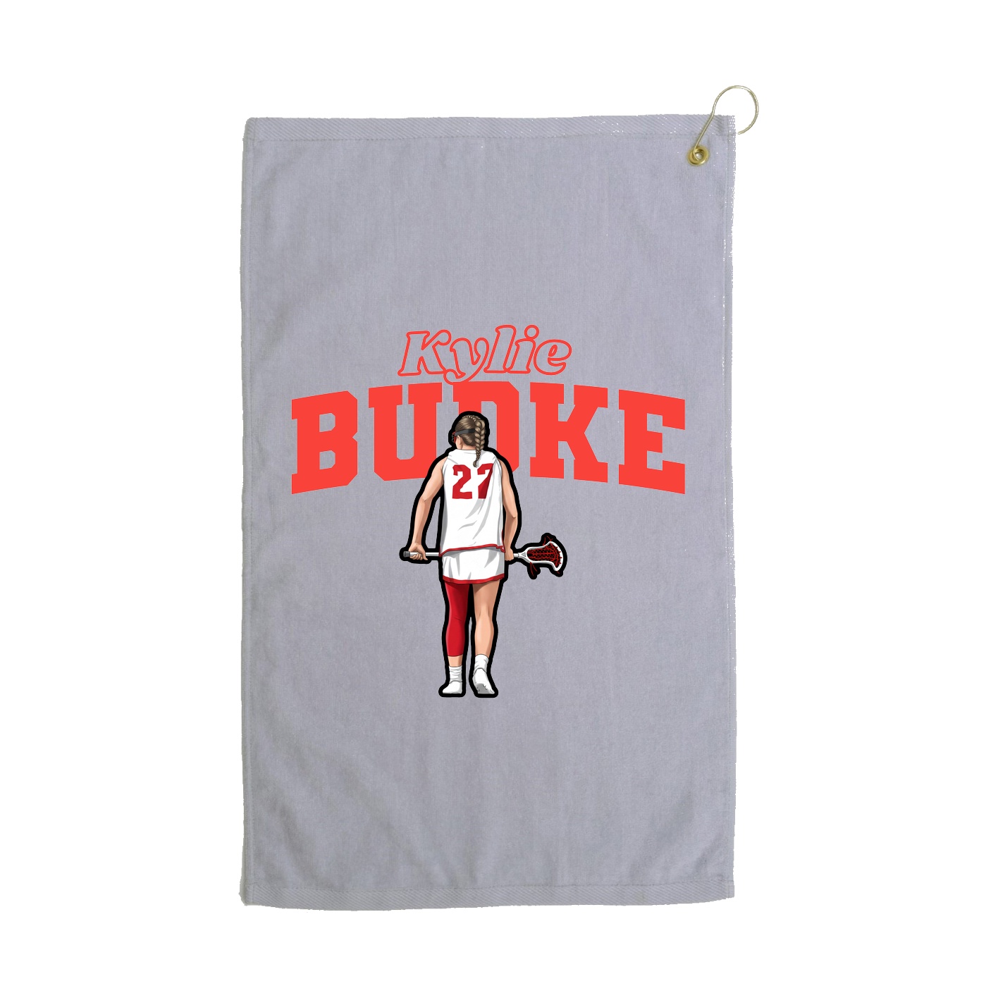Golf Towel — Name Arch in Grey
