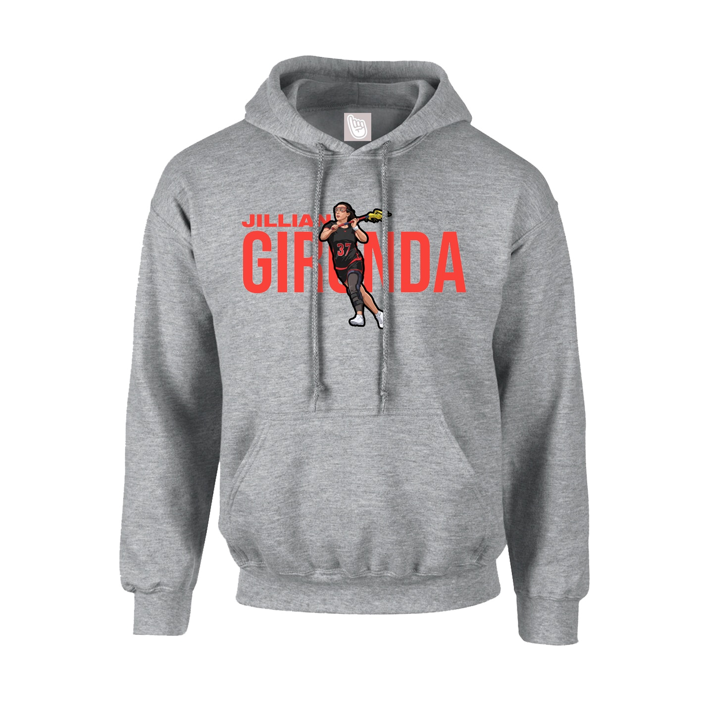 Hoodie — Player Name in Grey