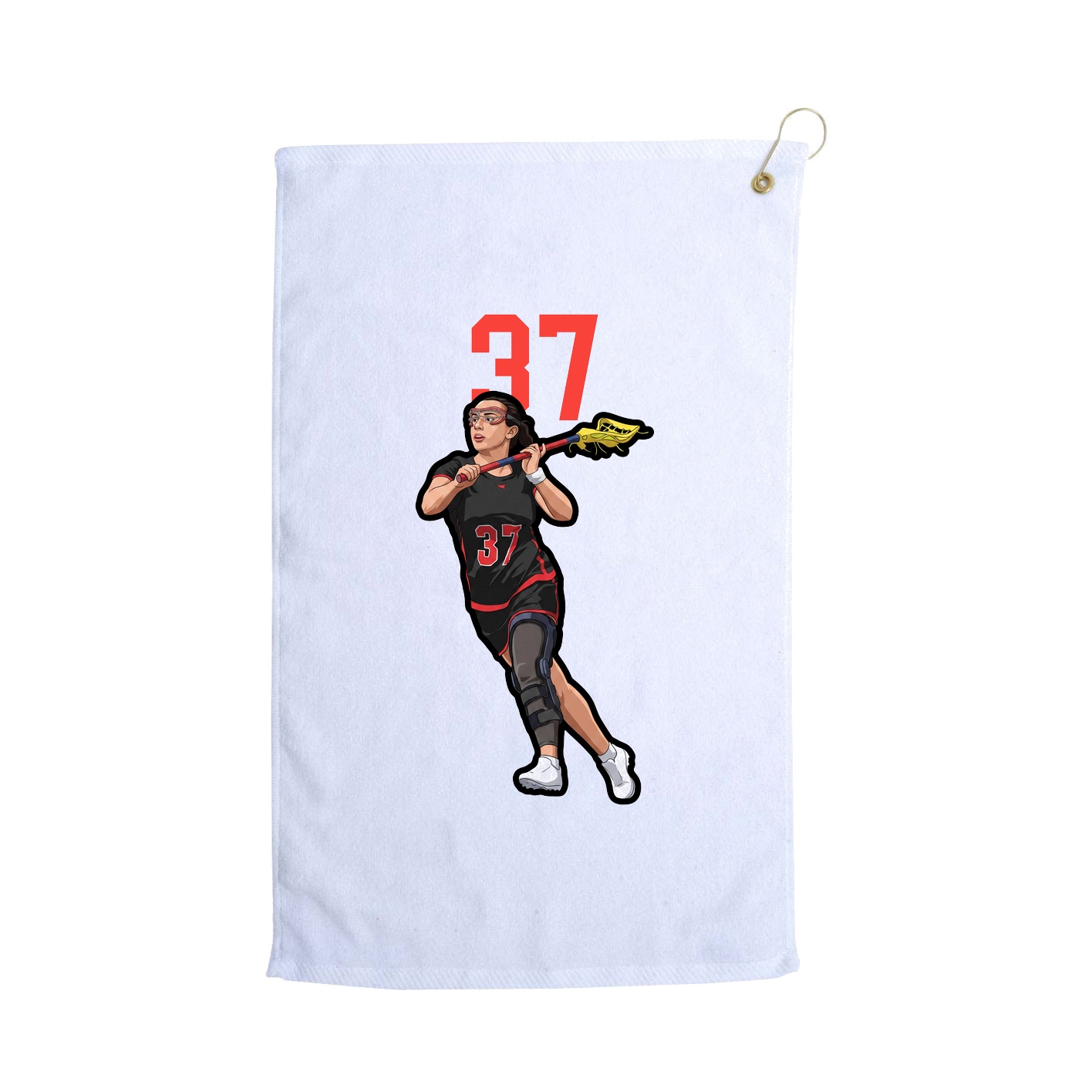 Golf Towel — Number Top in White