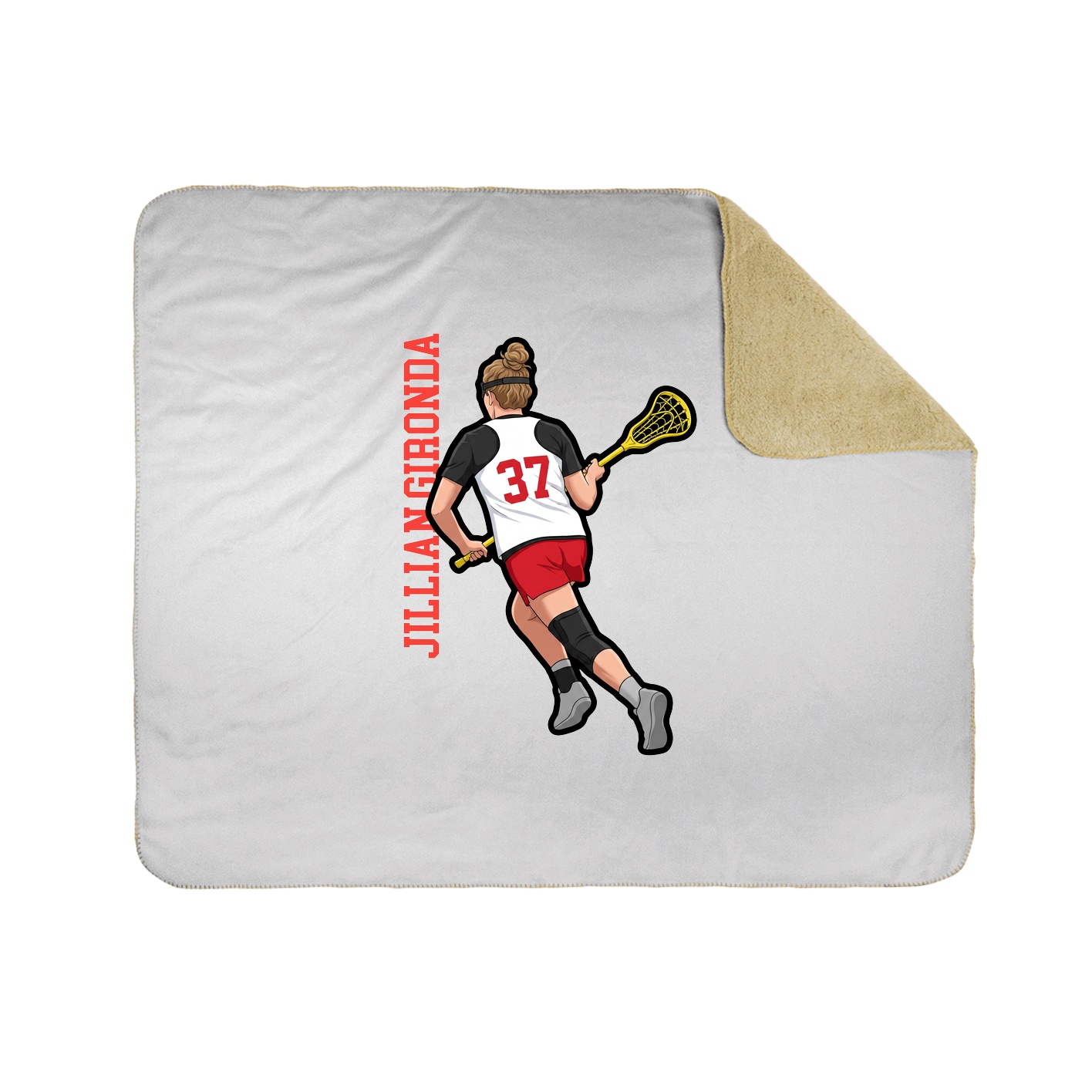 Throw Blanket — Name Vertical in White