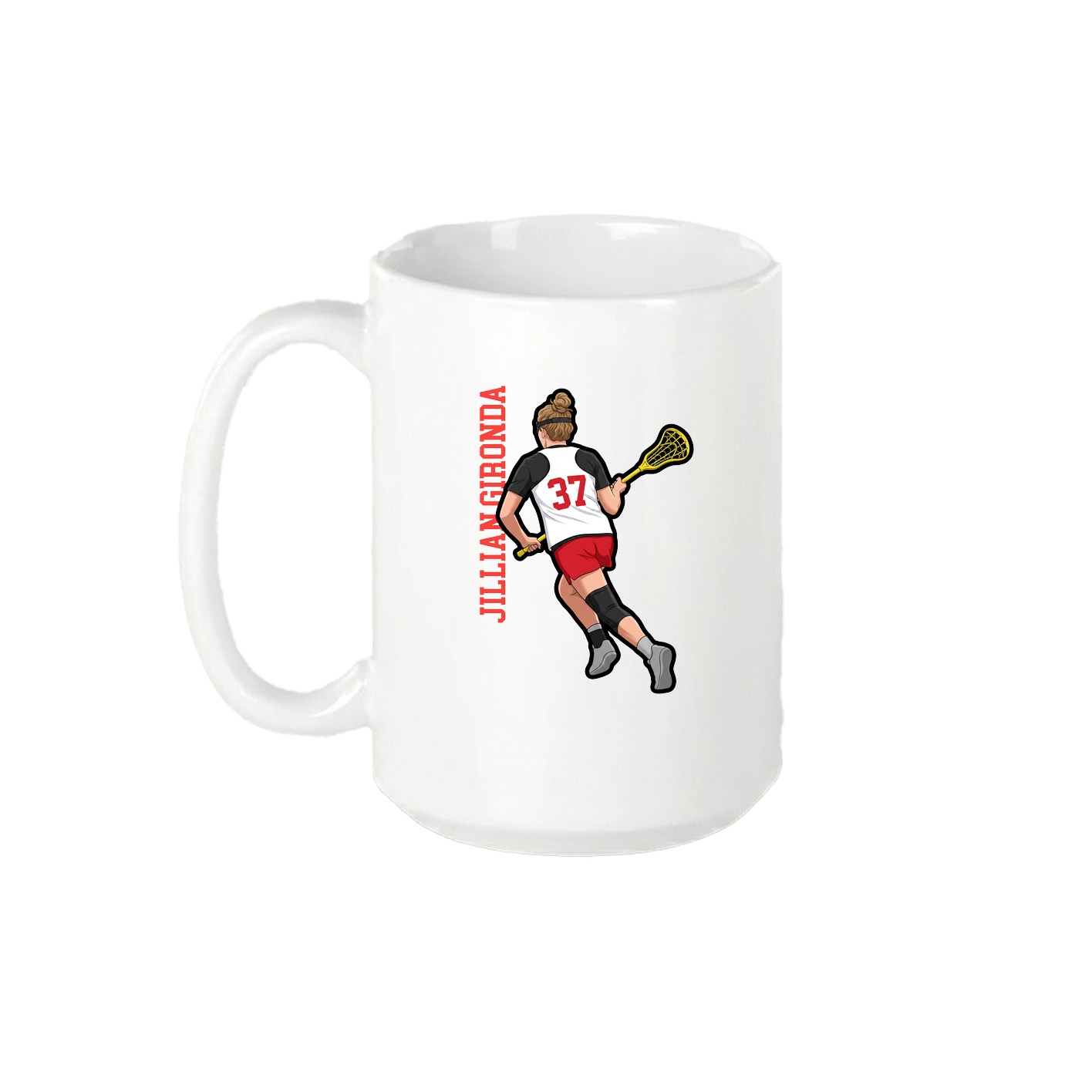 15oz Coffee Mug — Name Vertical in White