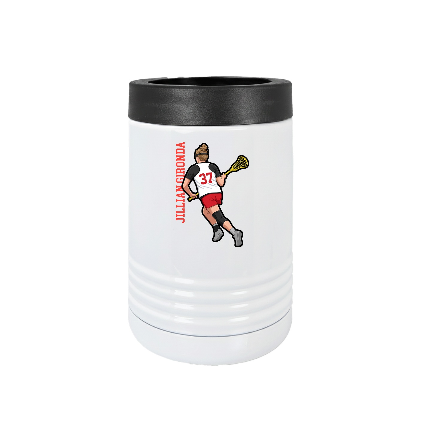 Beverage Holder — Name Vertical in White