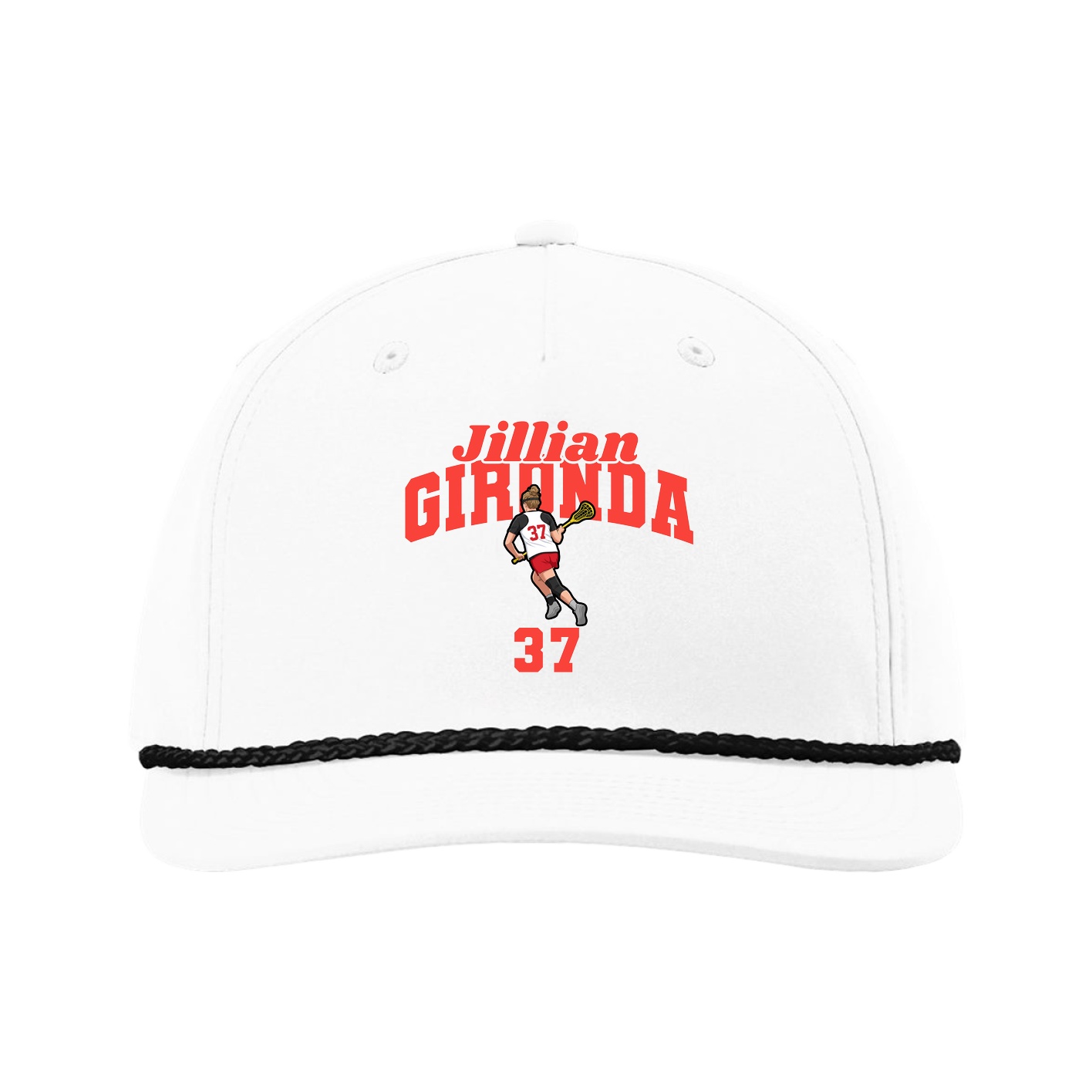 Five-Panel Classic Rope Cap — Signature Arch in White