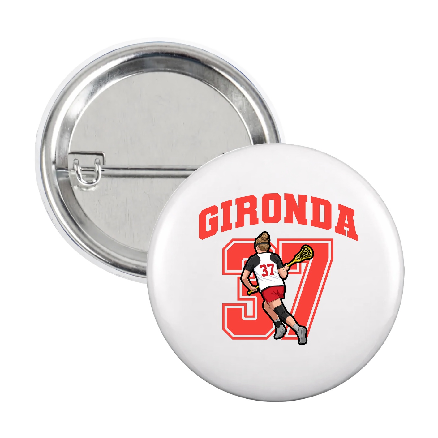 Game Day Button — Number in White
