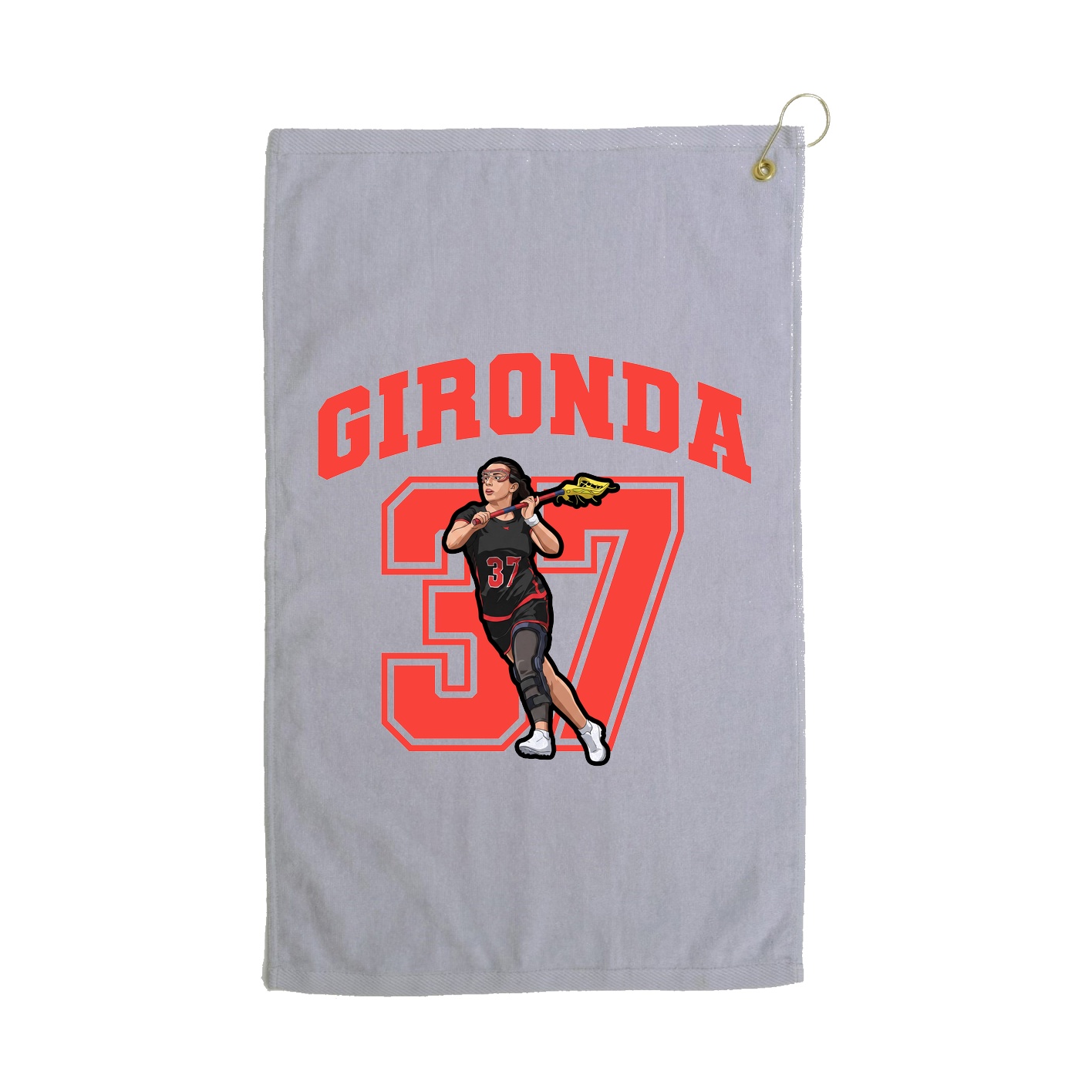 Golf Towel — Number in Grey