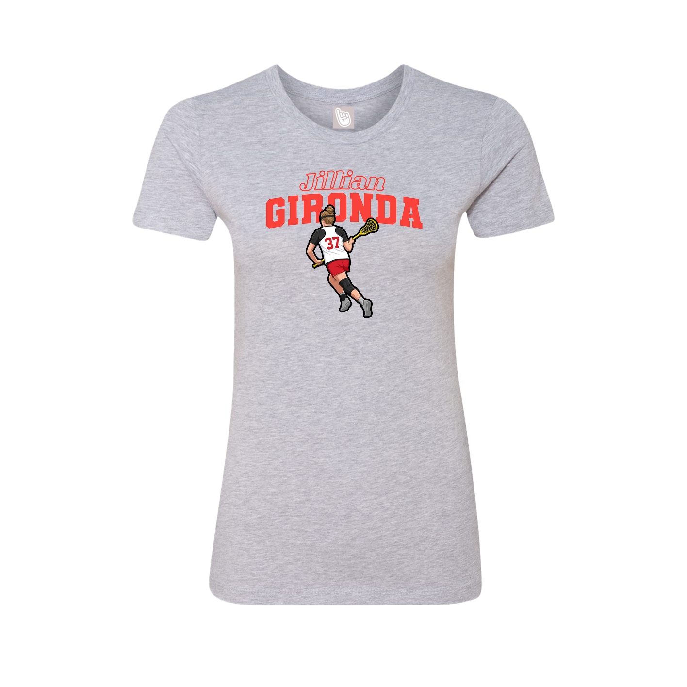 Fitted Women's Tee — Name Arch in Grey