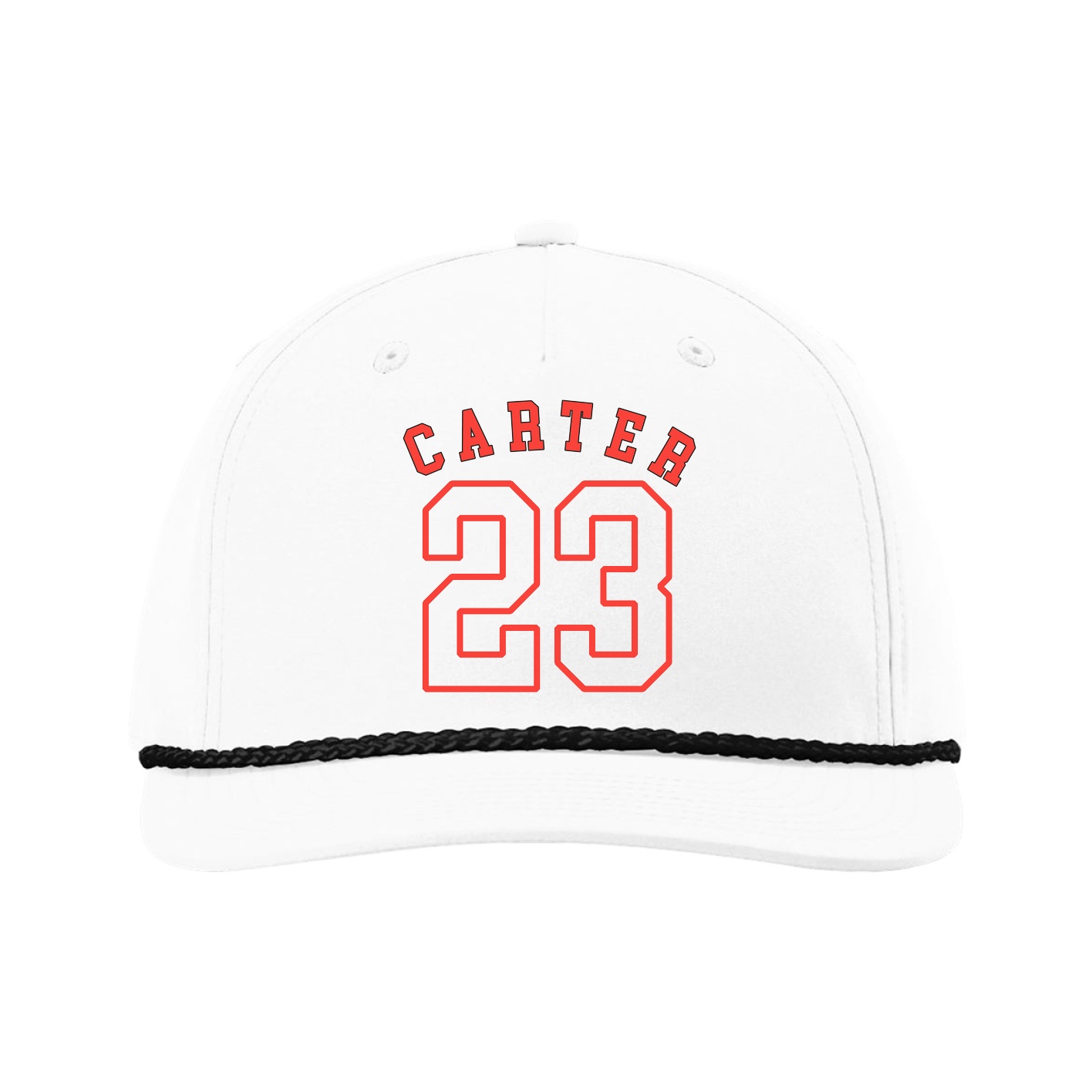 Five-Panel Classic Rope Cap — Shirsey Arch in White