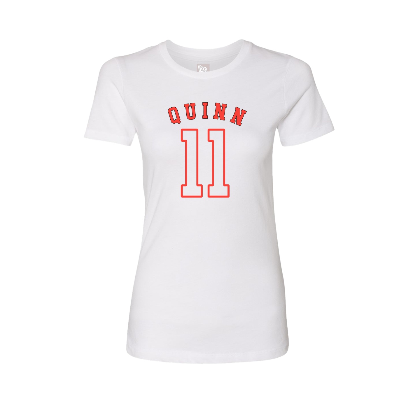 Fitted Women's Tee — Shirsey Arch in White