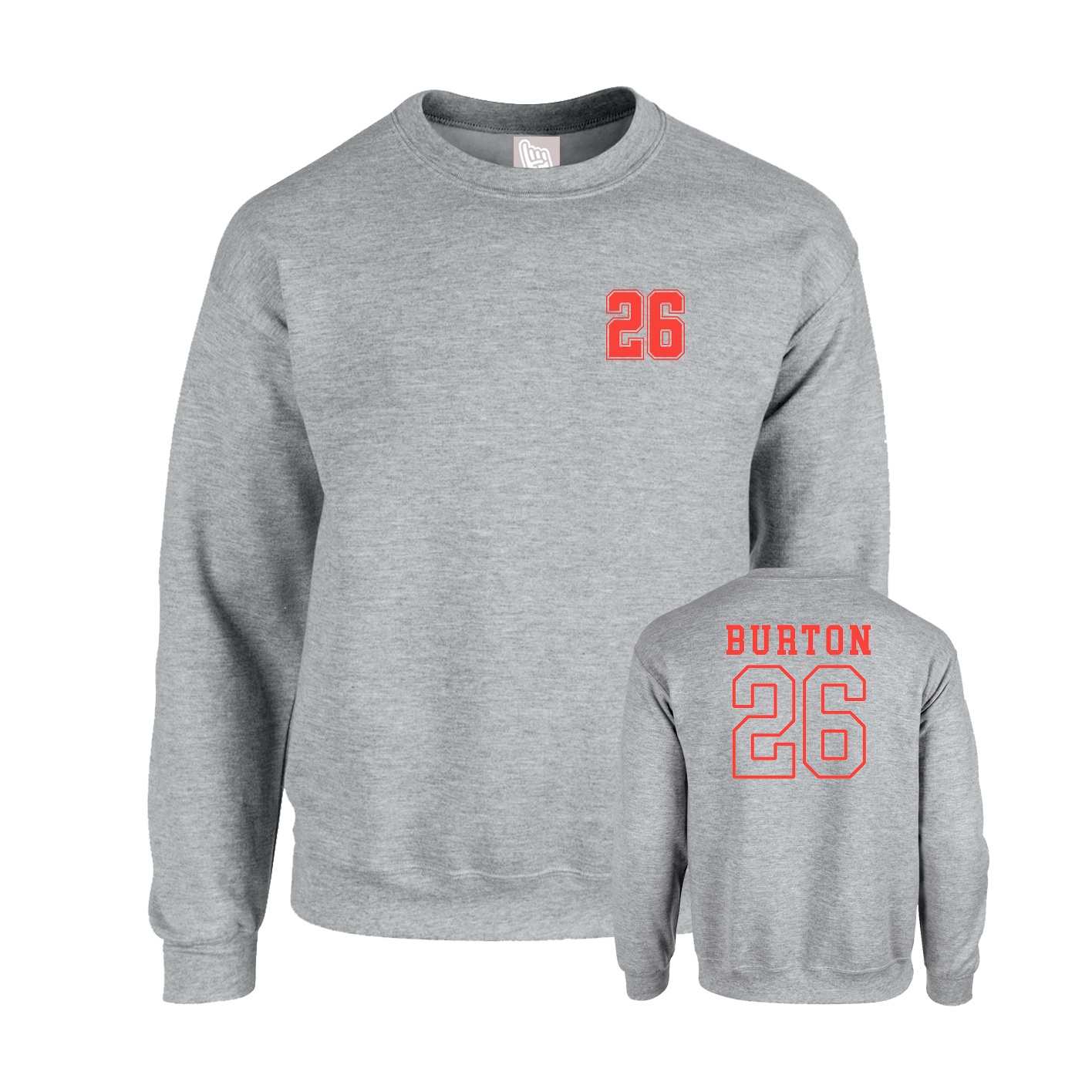 Fleece Crew — Chest Back in Grey