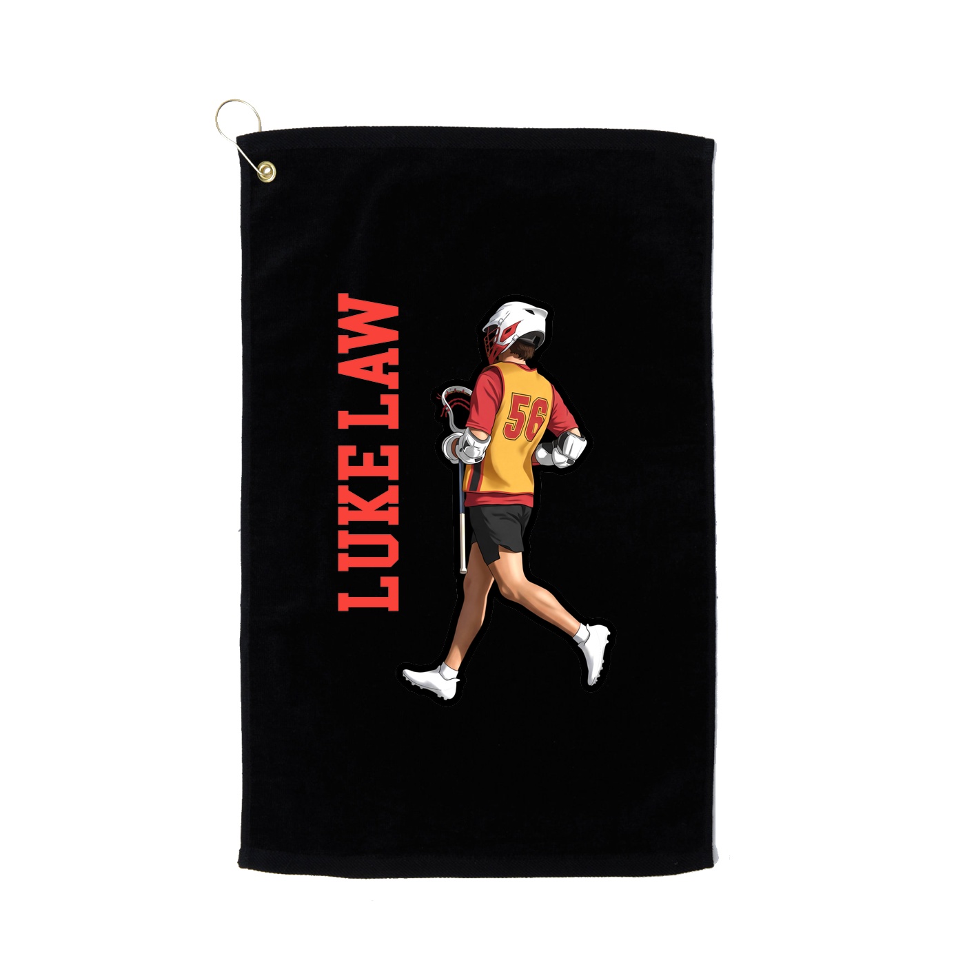 Golf Towel — Name Vertical in Black