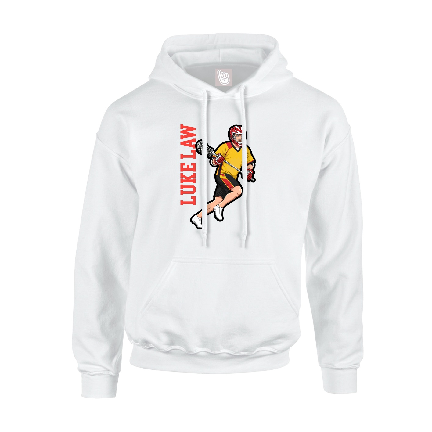 Hoodie — Name Vertical in White