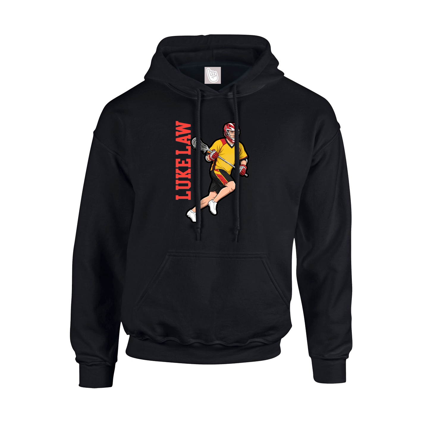 Youth Hoodie — Name Vertical in Black