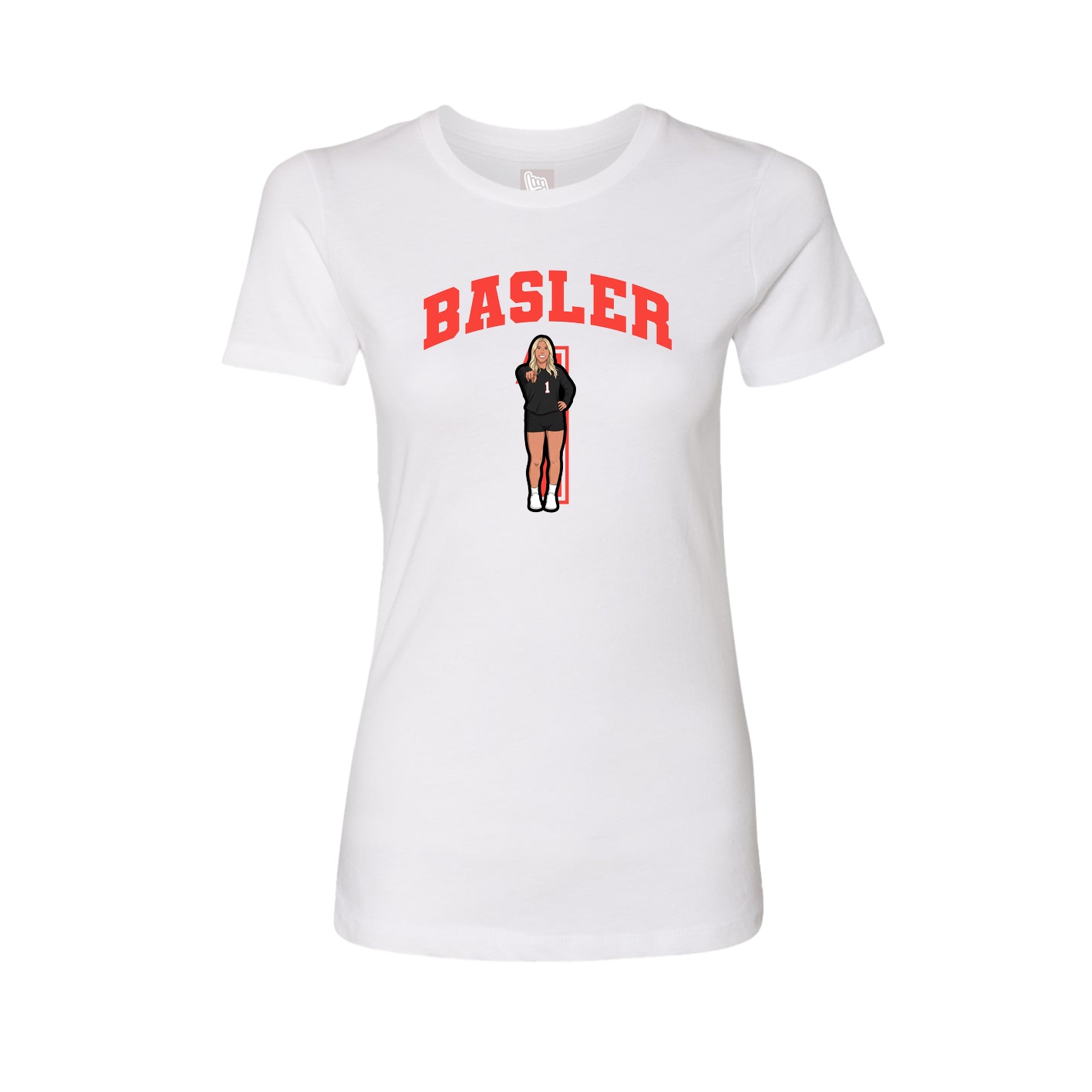 Fitted Women's Tee — Number in White