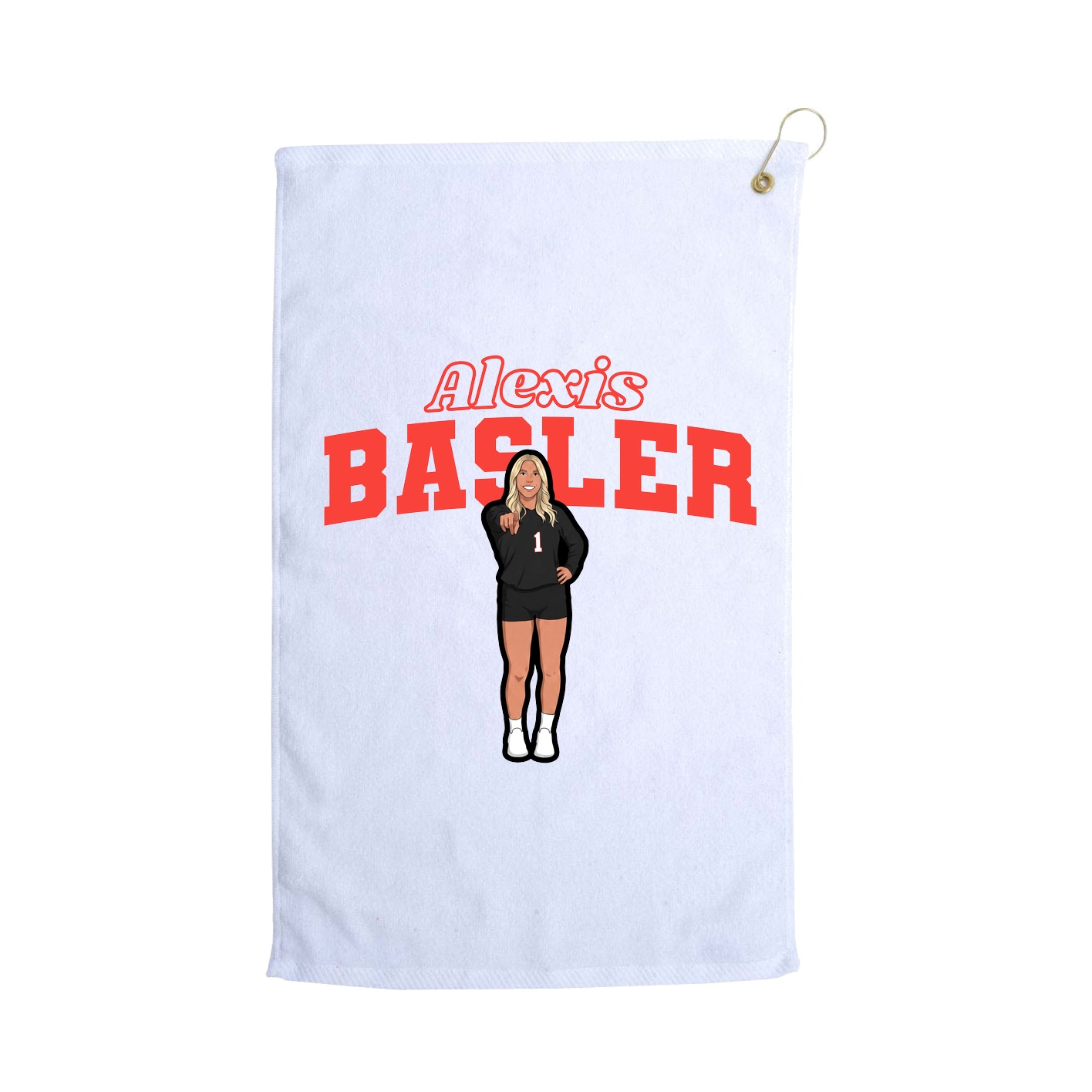 Golf Towel — Name Arch in White