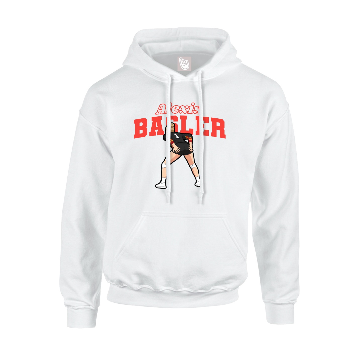Youth Hoodie — Name Arch in White