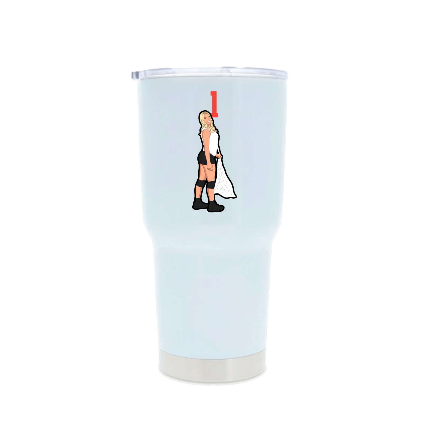 30oz Stainless Steel Tumbler — Number Top in White