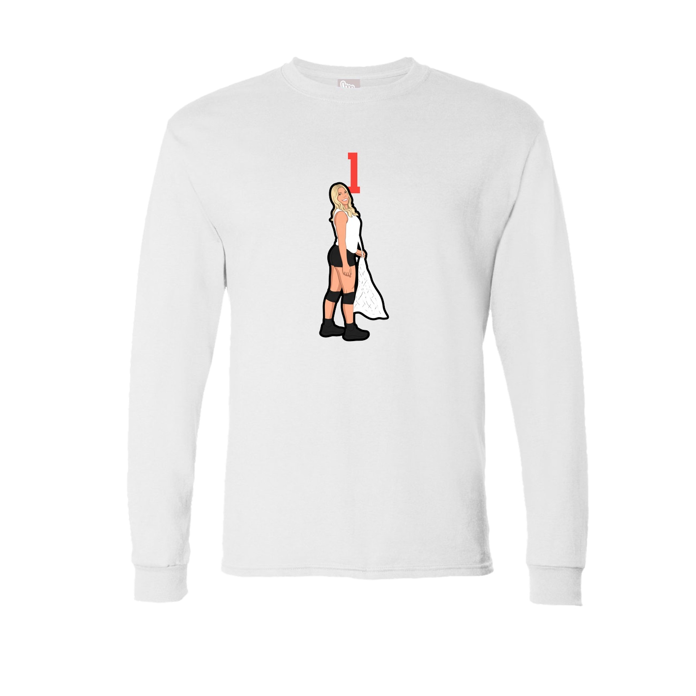 Long Sleeve Tee — Number Top in White