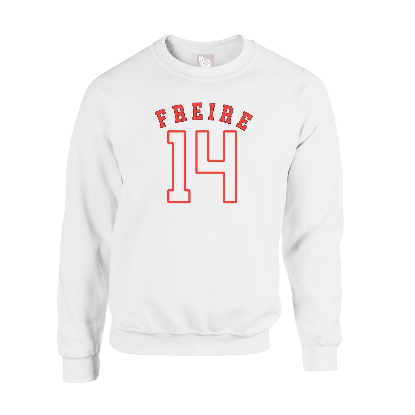 Fleece Crew — Shirsey Arch in White