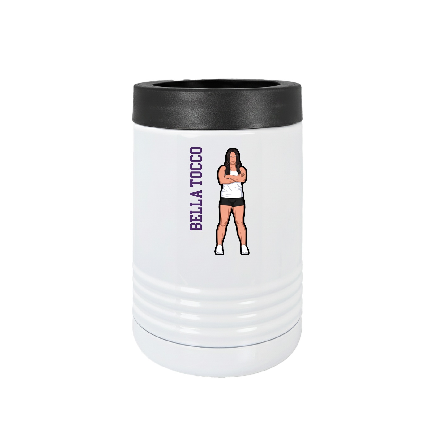 Beverage Holder — Name Vertical in White
