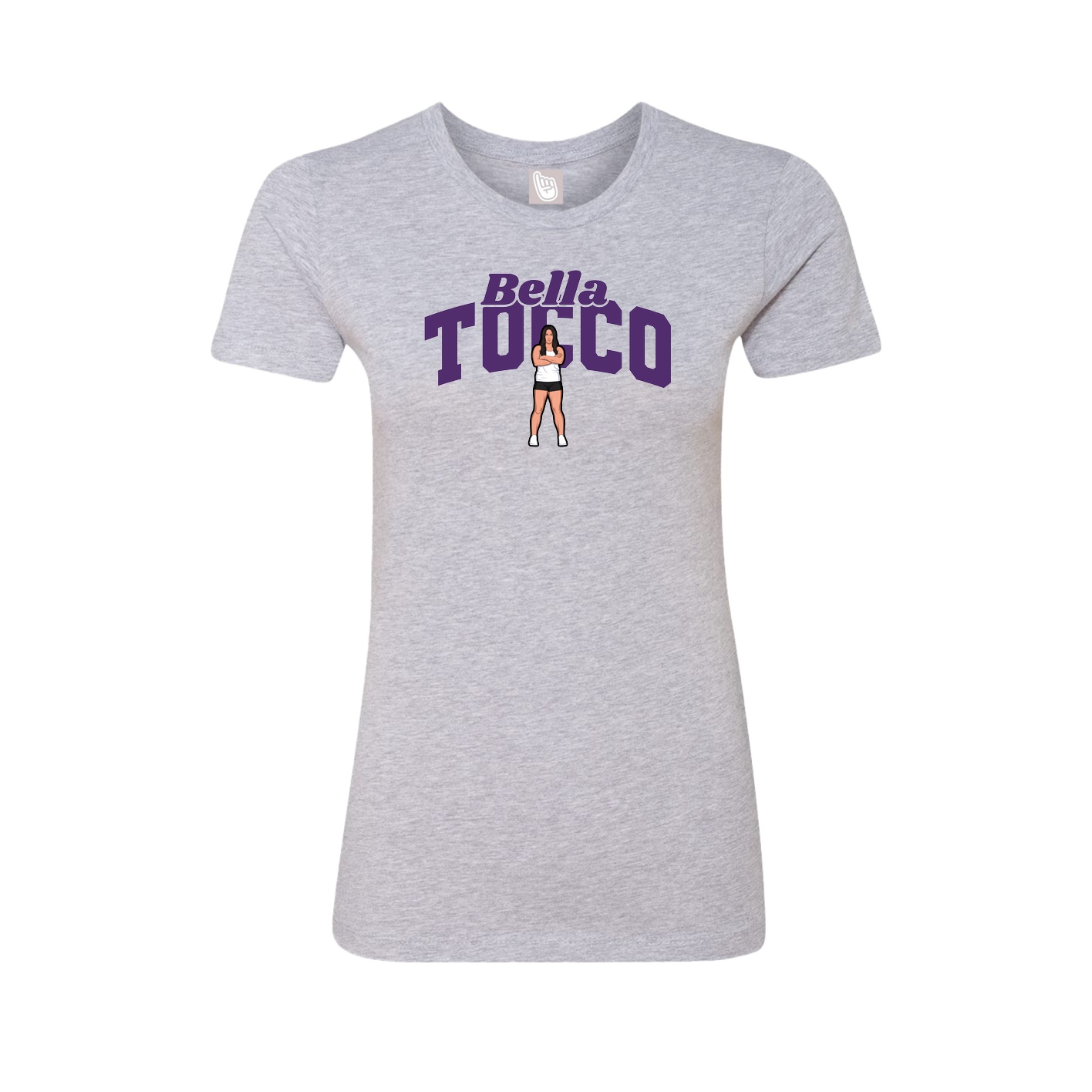Fitted Women's Tee — Signature Arch in Grey