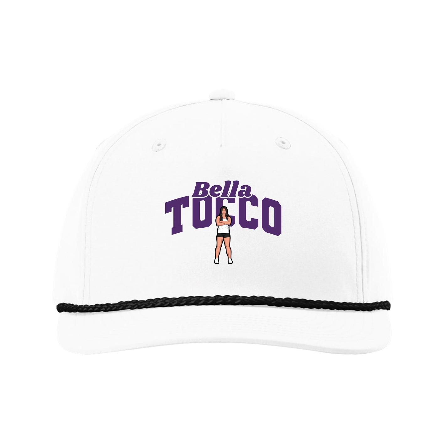 Five-Panel Classic Rope Cap — Signature Arch in White