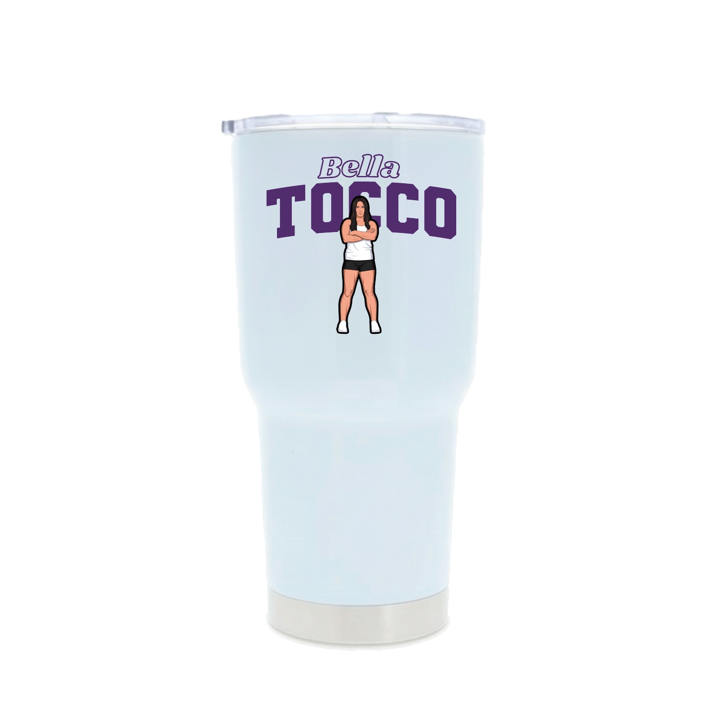 30oz Stainless Steel Tumbler — Name Arch in White