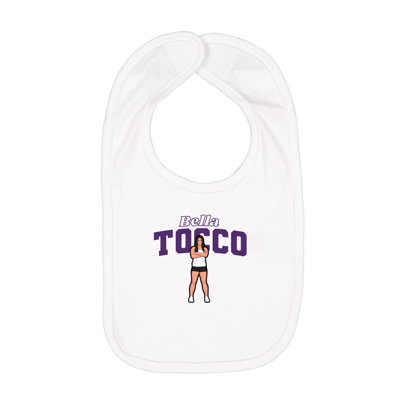 Infant Bib — Name Arch in White