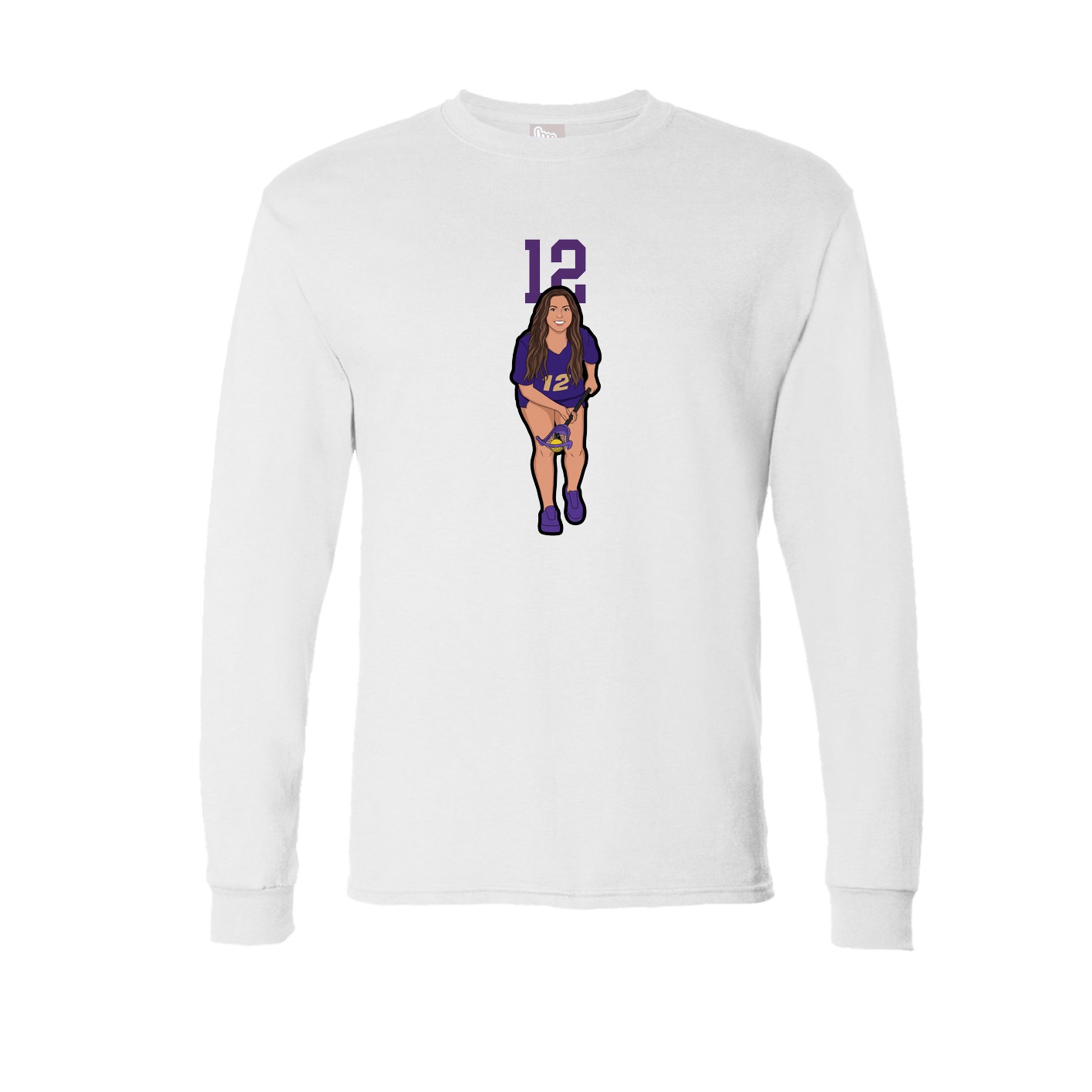 Long Sleeve Tee — Number Top in White