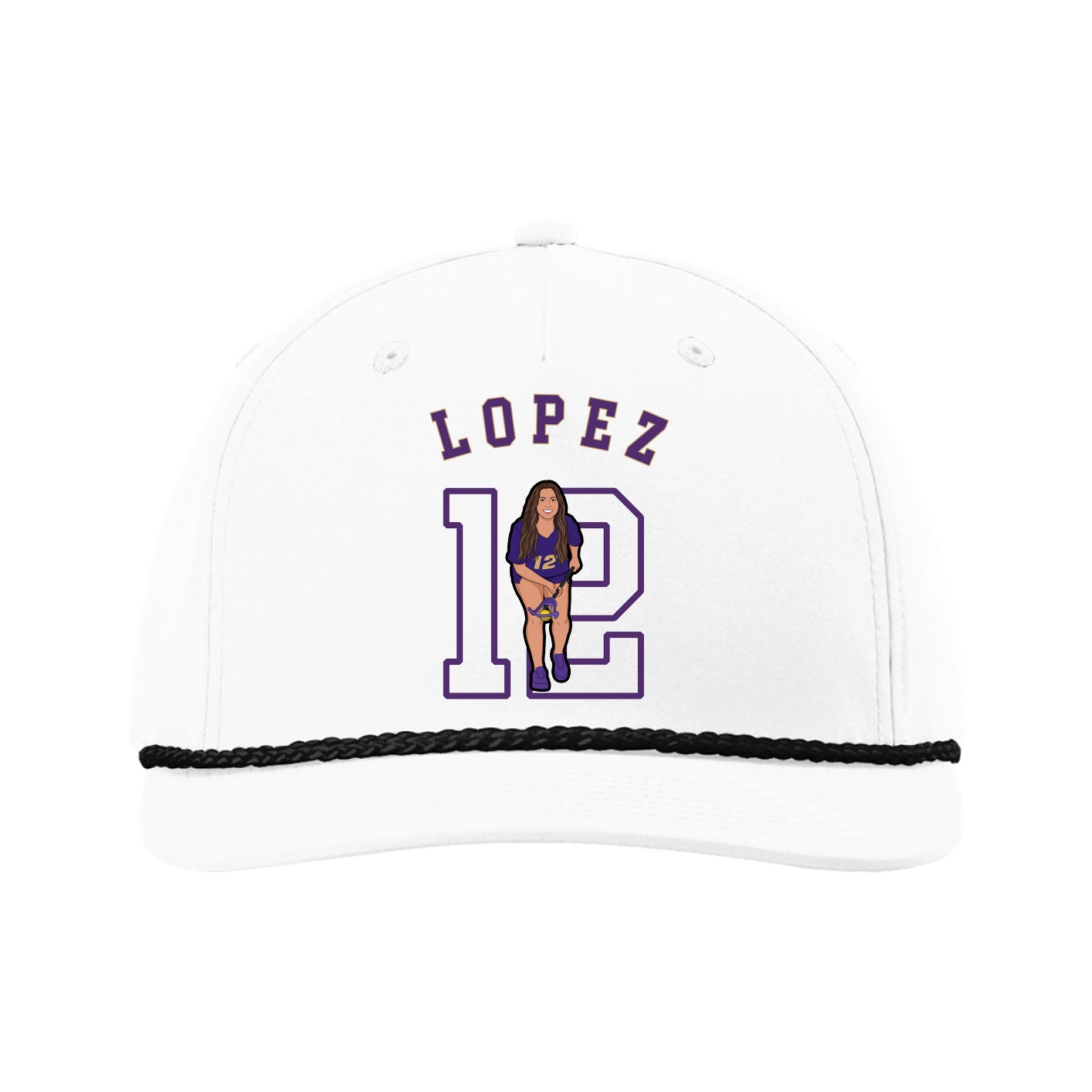 Five-Panel Classic Rope Cap — Shirsey Arch in White