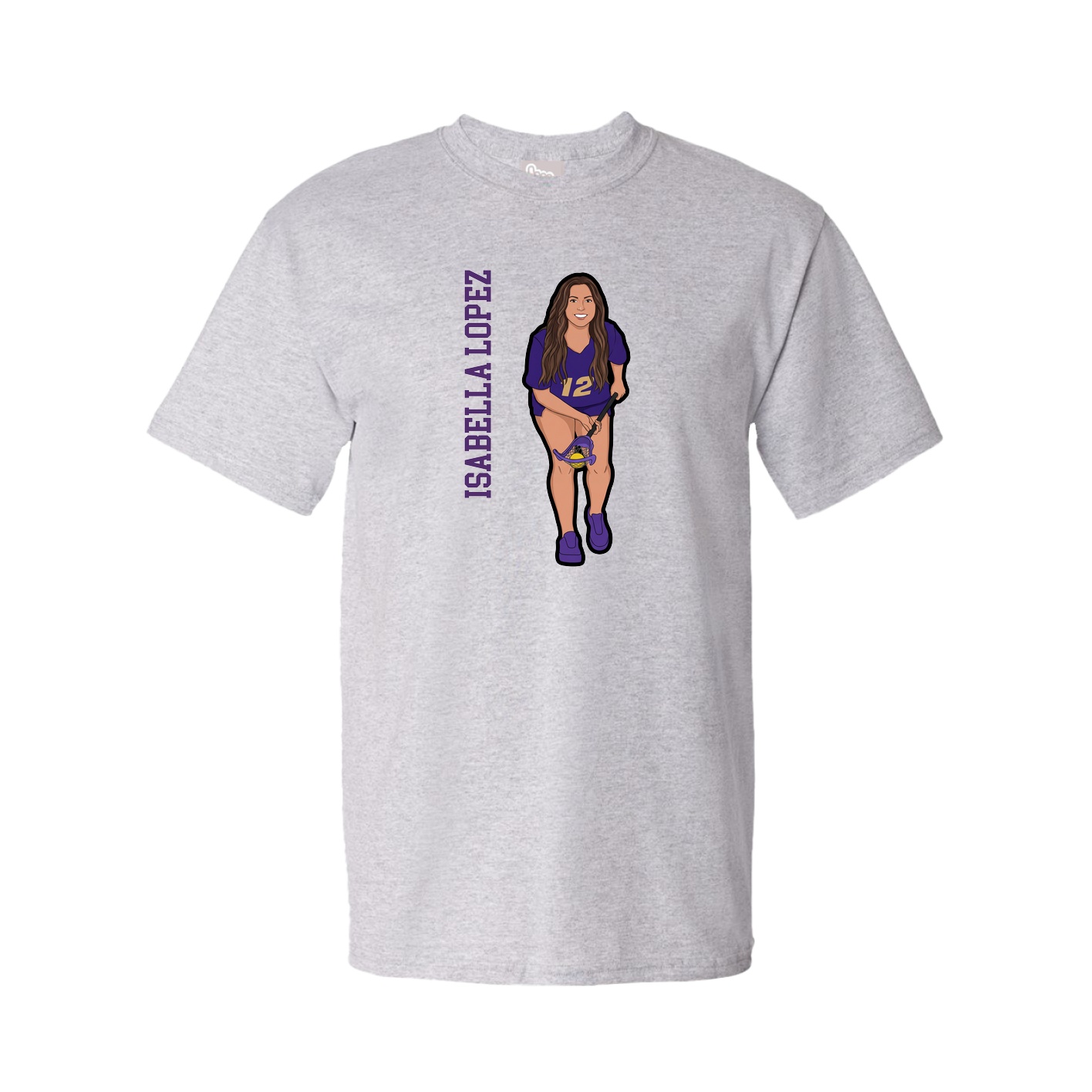 Tee — Name Vertical in Grey