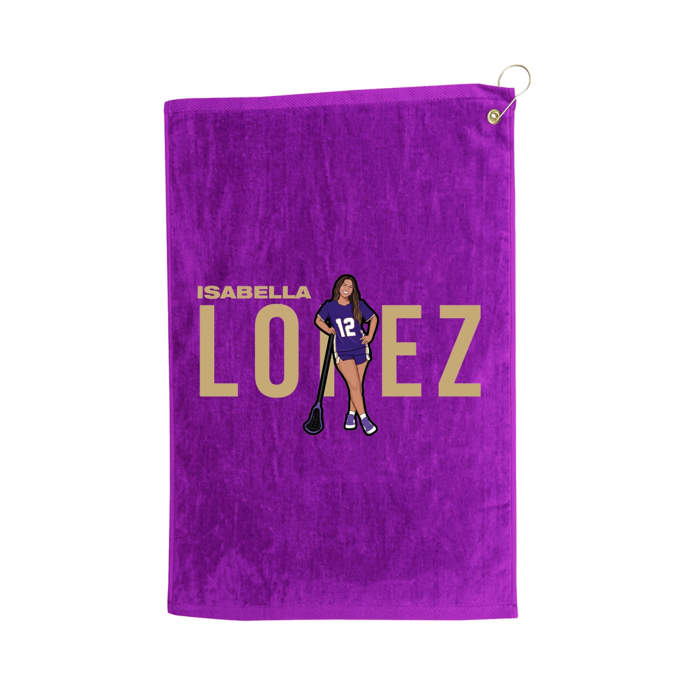 Golf Towel — Player Name in Purple