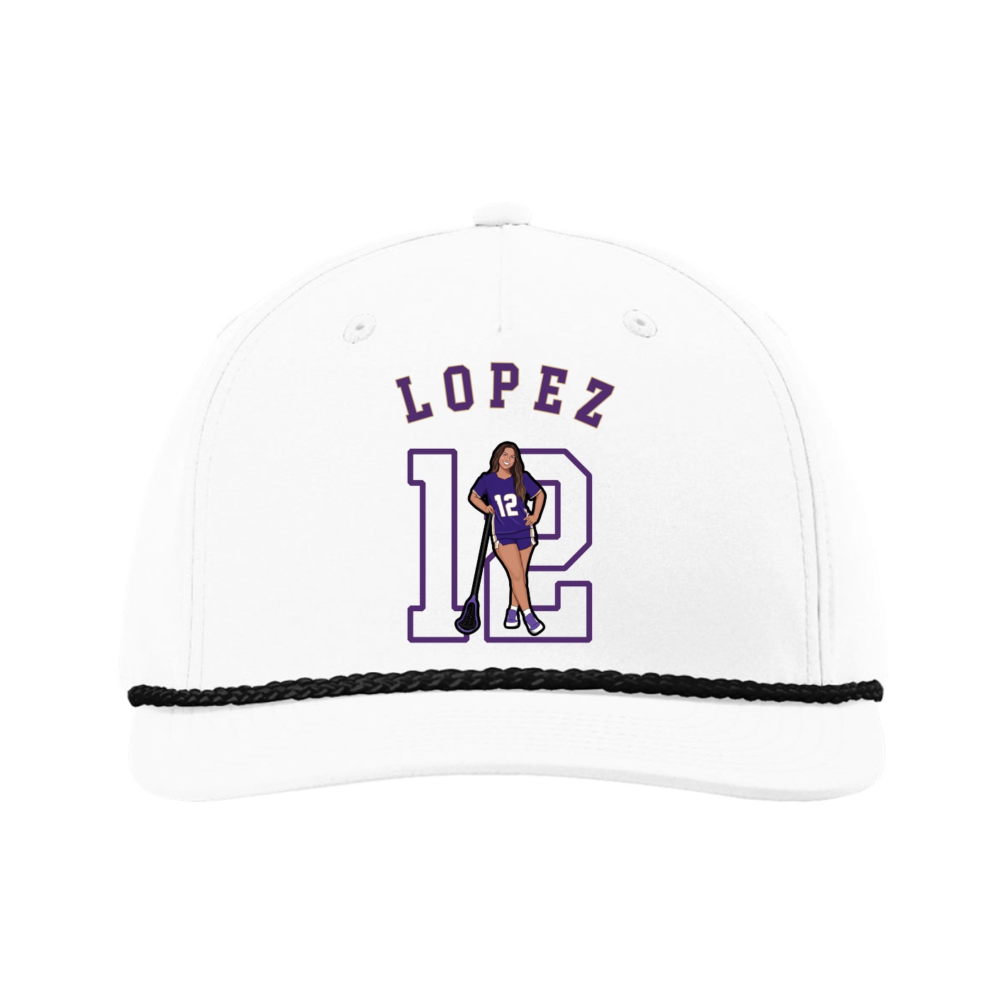 Five-Panel Classic Rope Cap — Shirsey Arch in White