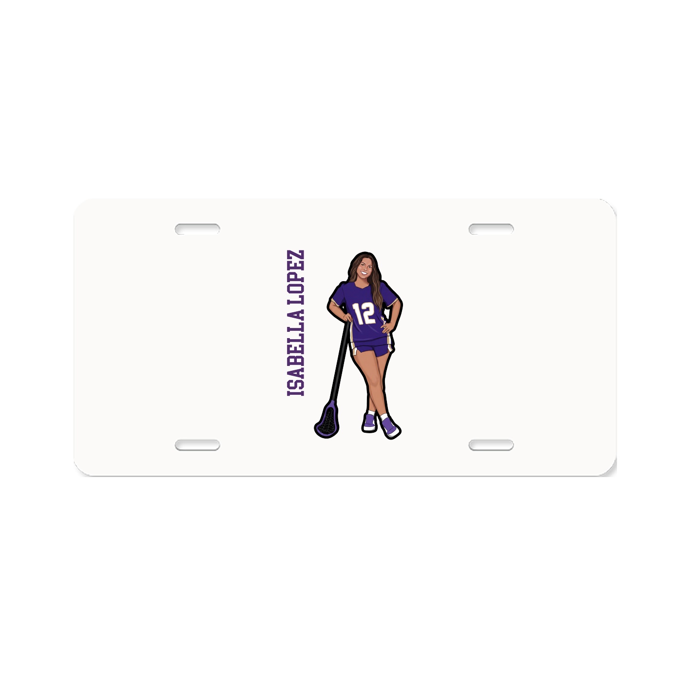 License Plate — Name Vertical in Classic