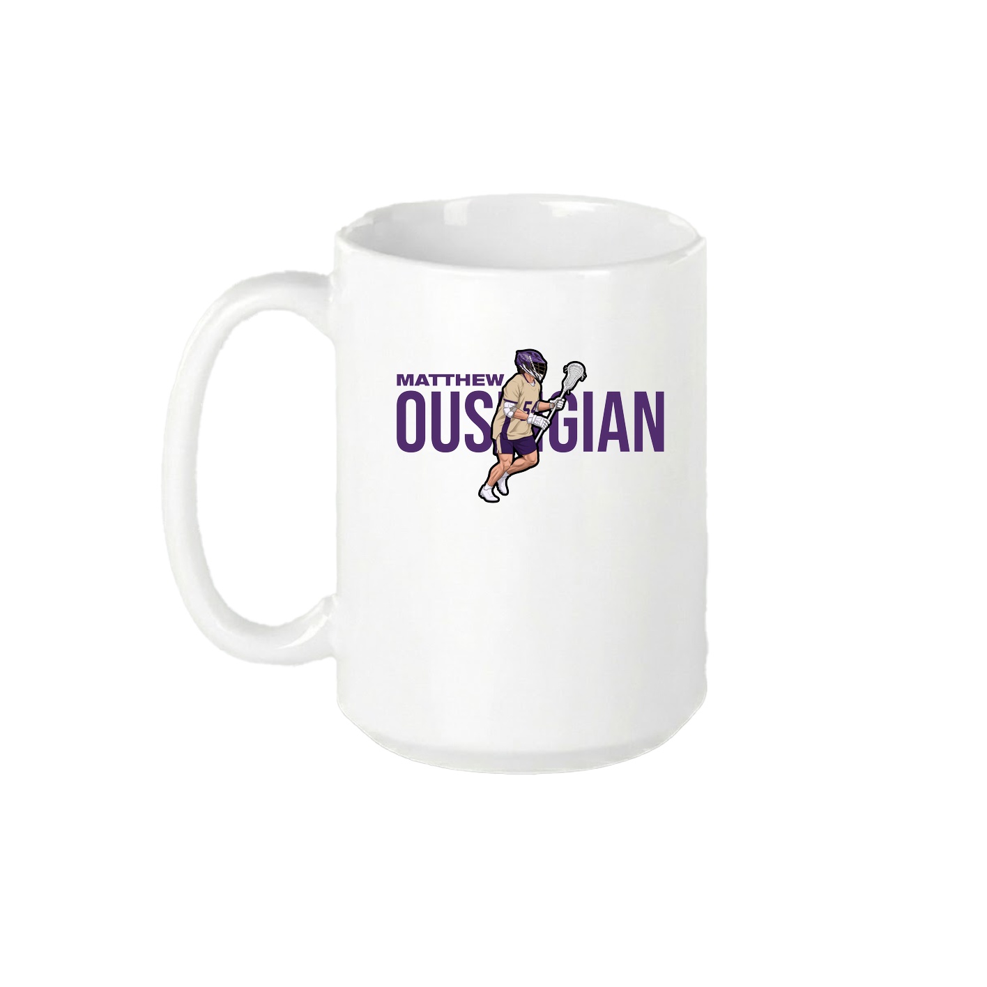 15oz Coffee Mug — Player Name in White